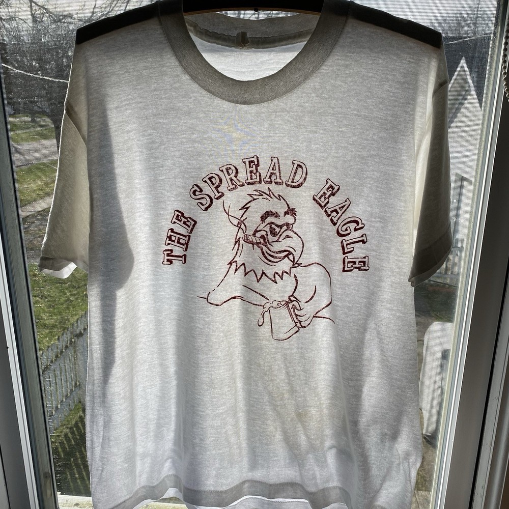 Vtg Spread Eagle Shirt Mens M 80s 90s Gay Bar Pride Paper Thin Single Stitch Tee