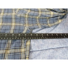 John Ashford Men’s T-Shirt Large Blue Tan Plaid 100% Cotton