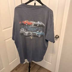Newport Blue “American Made” Graphic Tee Men’s 2XL Slate Blue Vintage Wash EUC