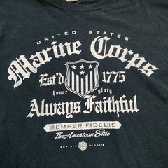 Gildan US Marine Corps Long Sleeve Shirt Mens XL Black Semper Fidelis USMC Tee