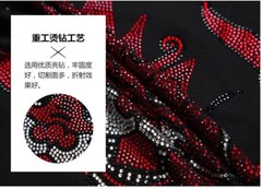 New Men Luxury Scorpion Rhinestones Fashion Black T-Shirt High Quality