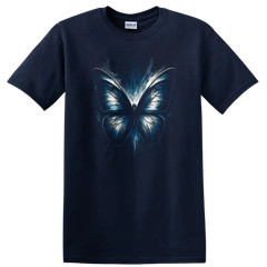 Blue Butterfly Graphic T Shirt for Dark Urban Streetwear Style Tee