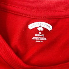 Holiday Time Mens Christmas Santa Claus T-Shirt Tee Size Medium Red Short Sleeve