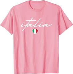 Italian Flag Italy Vintage Italia Heart Cursive Womens Girls T-Shirt