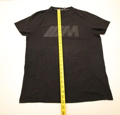 BMW M Motorsport Textured Logo T-Shirt Mens M 42″ Chest Tonal Black READ