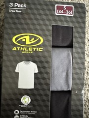 2 Packs Of 3 Athletic Works Men’s S 34-36 Crew Neck T-Shirts Performance (6 )
