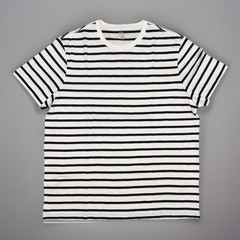 J.CREW Men’s WHITE/NAVY Club Cotton Yarns Striped Casual Crew Collar Tee XL