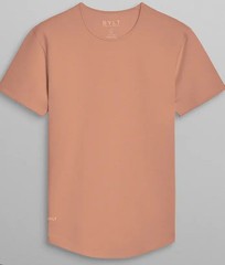 Bylt Mens Pink Clay Drop Cut Lux Short-sleeved T-shirt Size XXL
