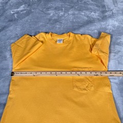 Vintage GAP Pocket T Shirt Mens S Loose Fit Made In USA Faded Yellow 90s