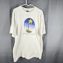 Vintage White T Shirt XL AT&T Cares Cool Graphic Cotton Front Back Hits