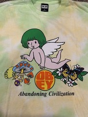 OBEY Abandoning Civilization Tie-Dye Cherub Angel Graphic T-shirt Size M