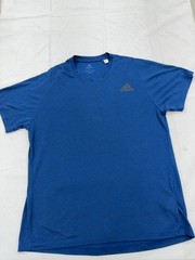 Adidas T-Shirt Mens L Blue Climalite Freelift Short Sleeve Crew Neck