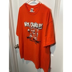 Gildan DryBlend Orange Nite Crawlers Worms Nebraska Graphic T Shirt Mens XL