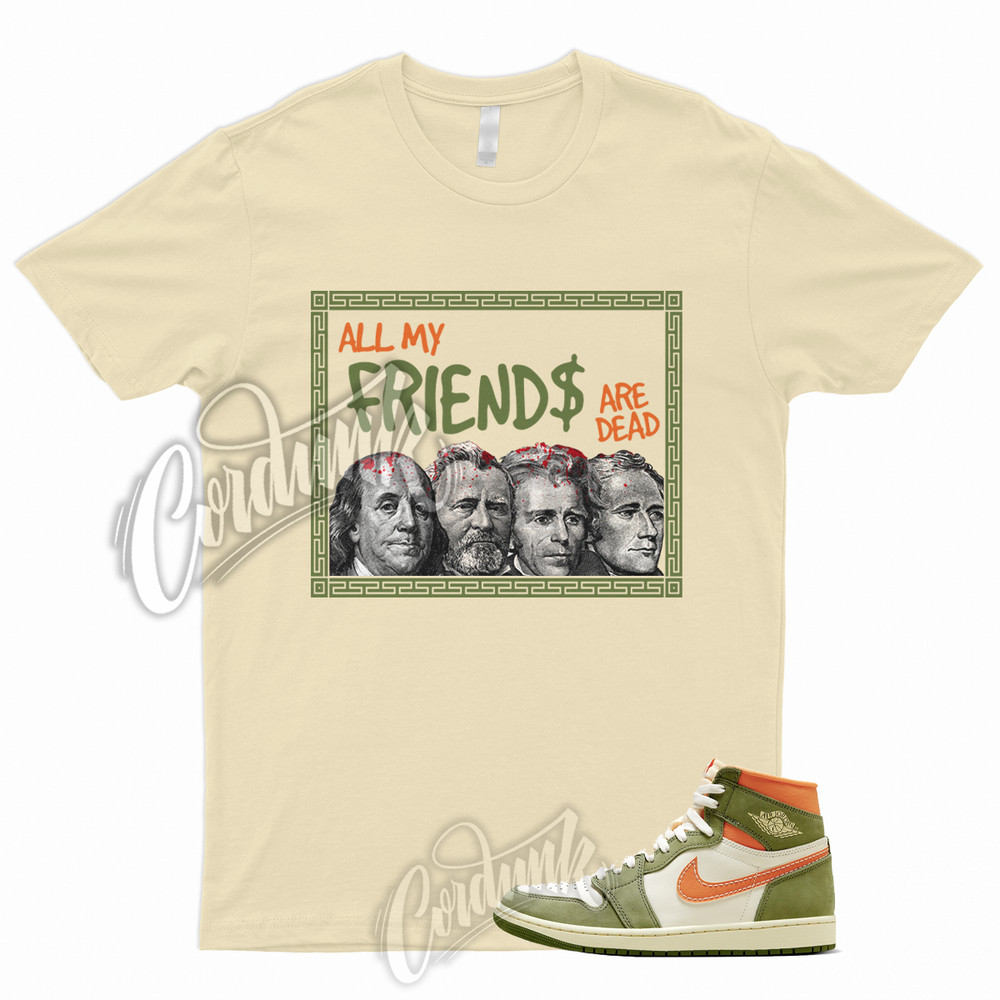 PREZ T Shirt for 1 High Celadon Sky J Light Olive Bright Mandarin Coconut Milk