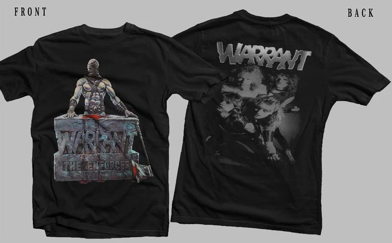 New Dtg/Dtf printed T-shirt -WARRANT- The Enforcer – size- S,M,L,XL,2-3-4-5XL