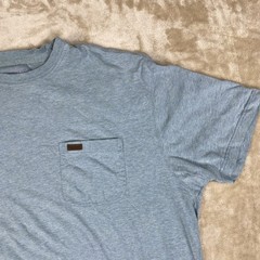 Pendleton Pocket T-Shirt Mens XL Blue Leather Logo XXL 100% Cotton Short Sleeve
