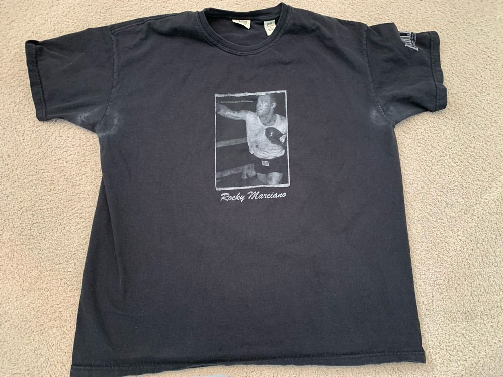 Everlast Rocky Marciano T Shirt Boxing Boxer Italian Photo Tee XL Made In USA