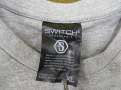 SWITCH Remarkable Men’s Heather Grey XL T-Shirt Cotton Drawstring Zip Hem