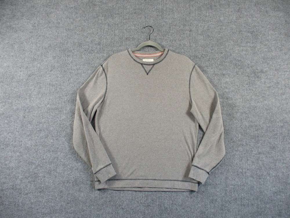 Normal Brand Shirt Mens M Gray Puremeso Long Sleeve Stitch Crew Light Weight Tee