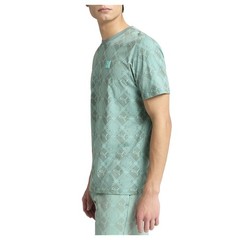PUMA Essentials Logomania Graphic Crew Neck Short Sleeve T-Shirt Mens Green Casu