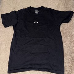 Vtg Oakley Software Embroidered Center Logo Black Double Sided T-Shirt Size L