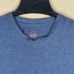Travis Mathew Mens S Short Sleeve T Shirt Round Neck Chest Pocket Blue Stretch