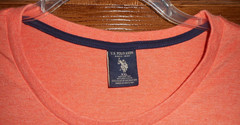 US Polo Assn Stretch Men’s Short Sleeve Dual Blend Orange T-Shirt 2XL 9882-EUC!