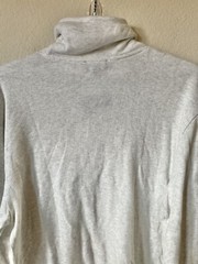 Express Heather White Waffle Knit Funnel Neck Men’s Long Sleeve T-Shirt Size L