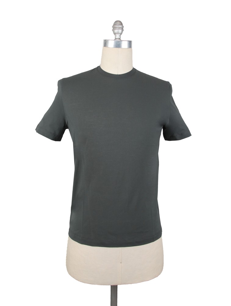 Kired Dark Green Solid Crewneck Cotton T-Shirt – Extra Slim – (KR6120232)