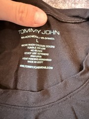 Tommy John Micro Modal T-Shirt Undershirt Crew Black Size L