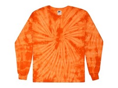 Tie Dye T-Shirts Long Sleeve Plain Colors Adult & Kids 100% Cotton Multi-Color