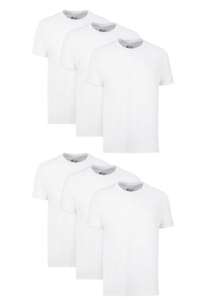 Hanes Men’s FreshIQ ComfortSoft Crewneck Undershirt – White (Pack of 6) (2135P6)