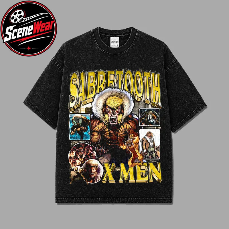 Savage Claw Sabretooth Premium T-Shirt Victor Creed Mutant Villain Shirt, Feral