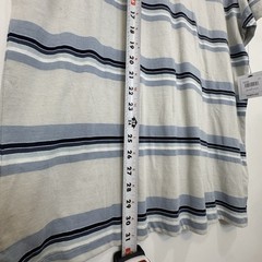 Hang Ten Light Blue L Men’s T-Shirt Striped Embroidered Logo Short Sleeve NWT