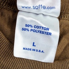 Soffe 2 Pack Military T-Shirt Mens Large Brown Cotton Blend Made in USA Tactical
