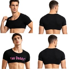 Mens Vest Soft Undershirt Workout T-Shirts Exercise Tops Crop Top Tank Sexy Gym