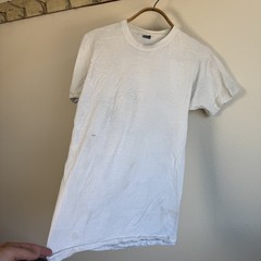 1980s BVD Cotton Thin White T-Shirt Medium