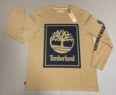 Timberland Shirt Mens XL TAN Long Sleeve Box Logo Graphic Tee – NEW with tag
