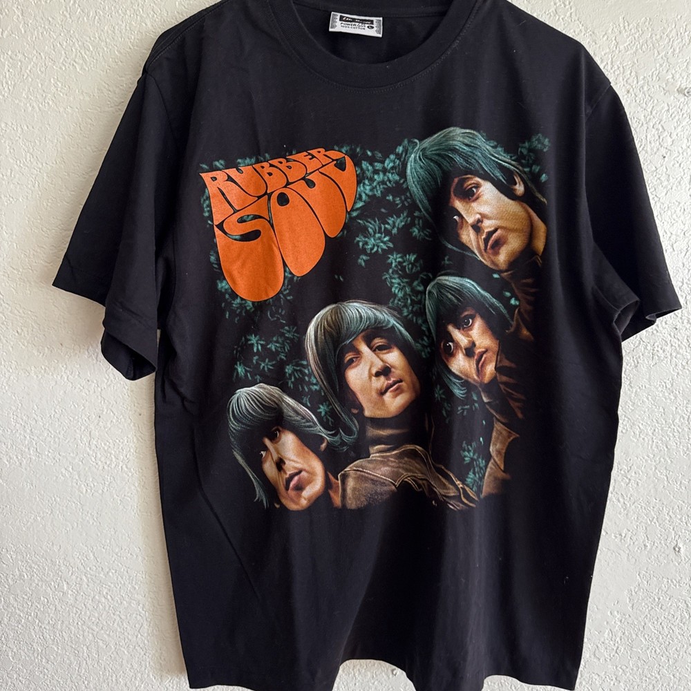 The Beatles Rubber Soul Shirt Print All Over Single Stitched Vintage L REPRINT