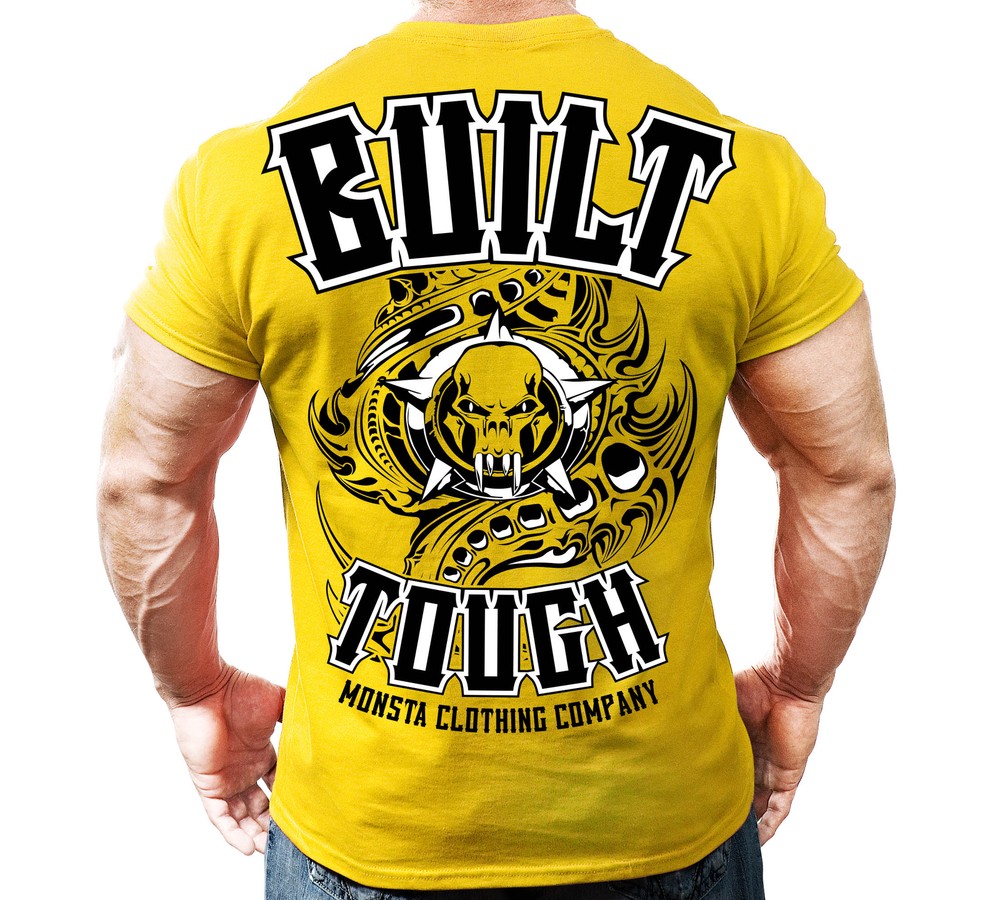 Monsta Clothing Built Tough Graphic Mens Soft Bodybuilding T Shirt ALL SIZES
