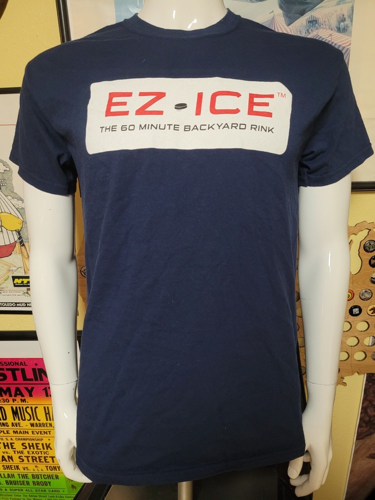 EZ-ICE Backyard Home Ice Rink Skating Hockey T Shirt Medium Nice