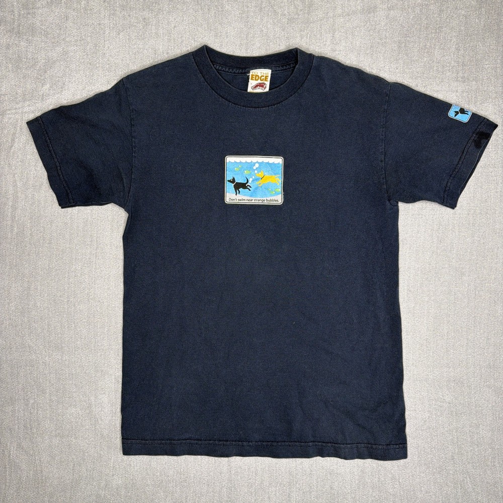 VTG 2001 Pacsun Dont Swim Near Strange Bubbles To The Edge Prime Cut Tees Small