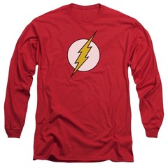 The Flash Logo Men’s Long Sleeve T-Shirt Classic DC Comics Licensed S-3XL Tee