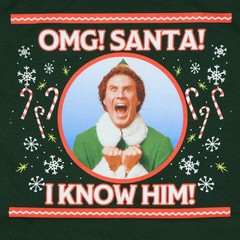 Elf Buddy T-Shirt Men’s Santa I Know Him Holiday Inspired Tee (S)