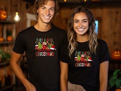 Just A Girl Who Loves Christmas, Candy Stick Santa Claus, Christmas Shirt, Gift