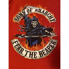 Sons Of Anarchy Long Sleeve T-Shirt Men’s Size Medium Red Fear The Reaper Tee