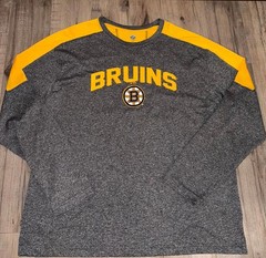 Men’s Boston Bruins XL NHL Long Sleeve Dry Fit Tee Shirt Hockey Team Gear Sport