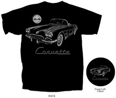 Joe Blow T’s Chevy Corvette Ghosted Men’s Black T-Shirt C1 1959 1960