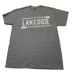 Lakeside Ohio Graphic Gray T-Shirt Medium 27 In Long/19 In Wide