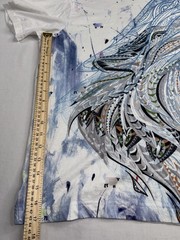 Robert Graham Men’s Wolf Graphic Crew Neck Short Sleeve T-Shirt White/Blue M